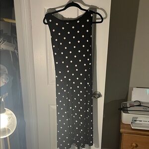 Anne Klein Black and White Polka Dot Maxi Dress